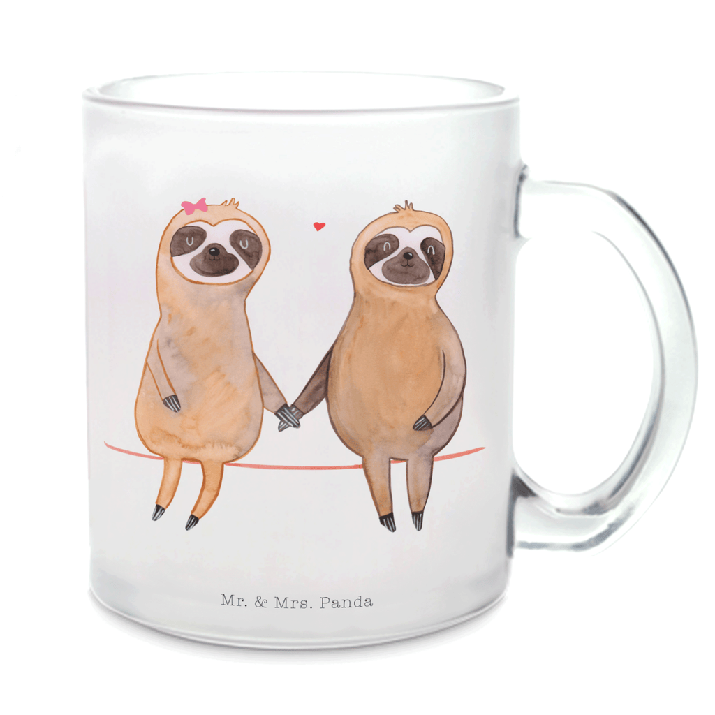 Teetasse Faultier Pärchen Teetasse, Teeglas, Teebecher, Tasse mit Henkel, Tasse, Glas Teetasse, Teetasse aus Glas, Faultier, Faultier Geschenk, Faultier Deko, Faultiere, faul, Lieblingstier, Liebe, Liebespaar, Faultierliebe, Faultierpärchen, verliebt, verlobt, gemeinsam, relaxen, Pärchen, Beziehung, Langsamkeit