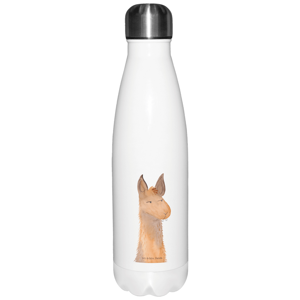 Thermosflasche Lamakopf genervt Isolierflasche, Thermoflasche, Trinkflasche, Thermos, Edelstahl, Lama, Alpaka, Lamas, Recht haben, genervt sein, Freundin, beste Freundin, Partnerin, Büro, Büroalltag, Chef, Chefin, Azubi