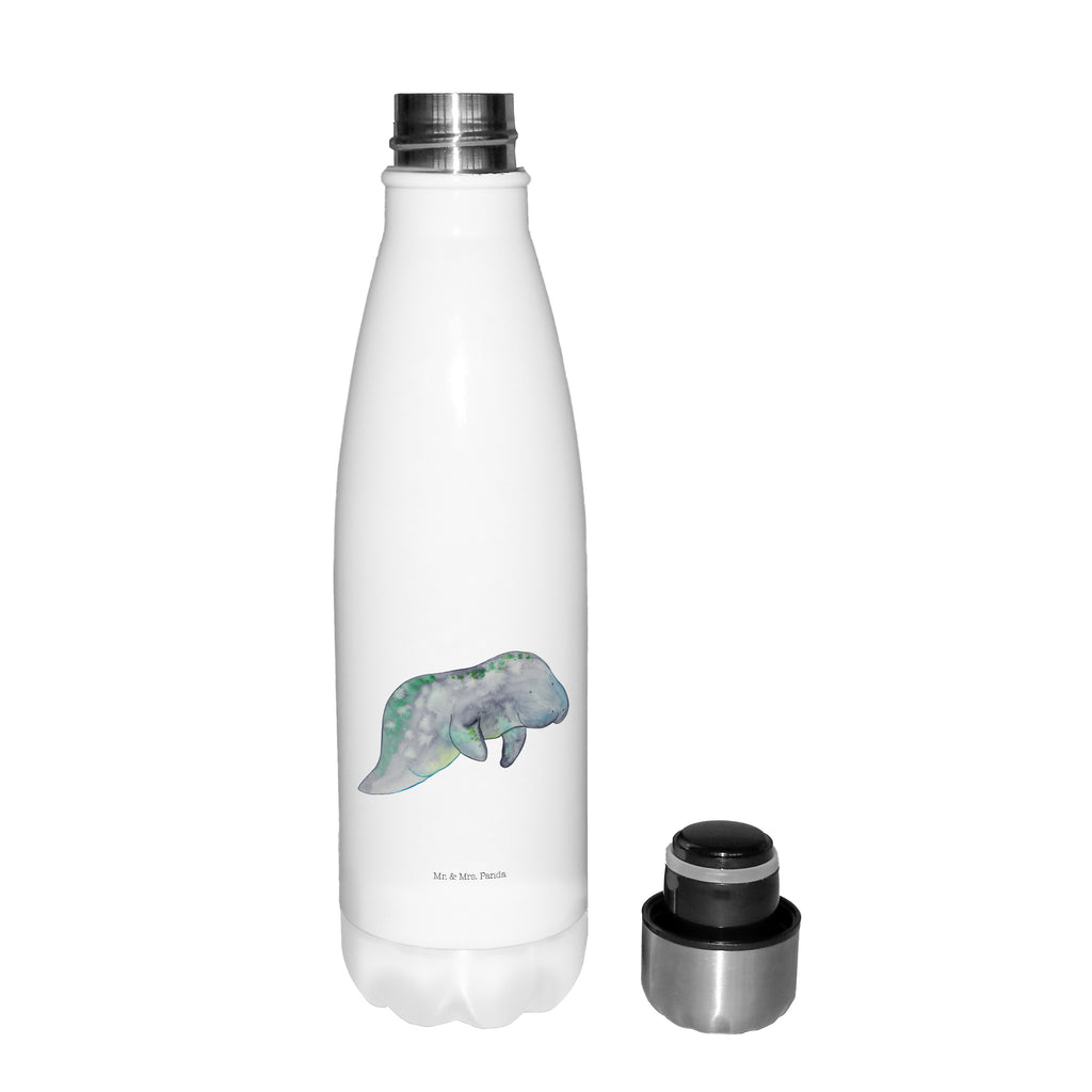 Thermosflasche Seekuh chillt Isolierflasche, Thermoflasche, Trinkflasche, Thermos, Edelstahl, Meerestiere, Meer, Urlaub, Seekuh, Seekühe, Diät, Abnehmen, Zucker, Diätwahn, Essen, Süßigkeiten