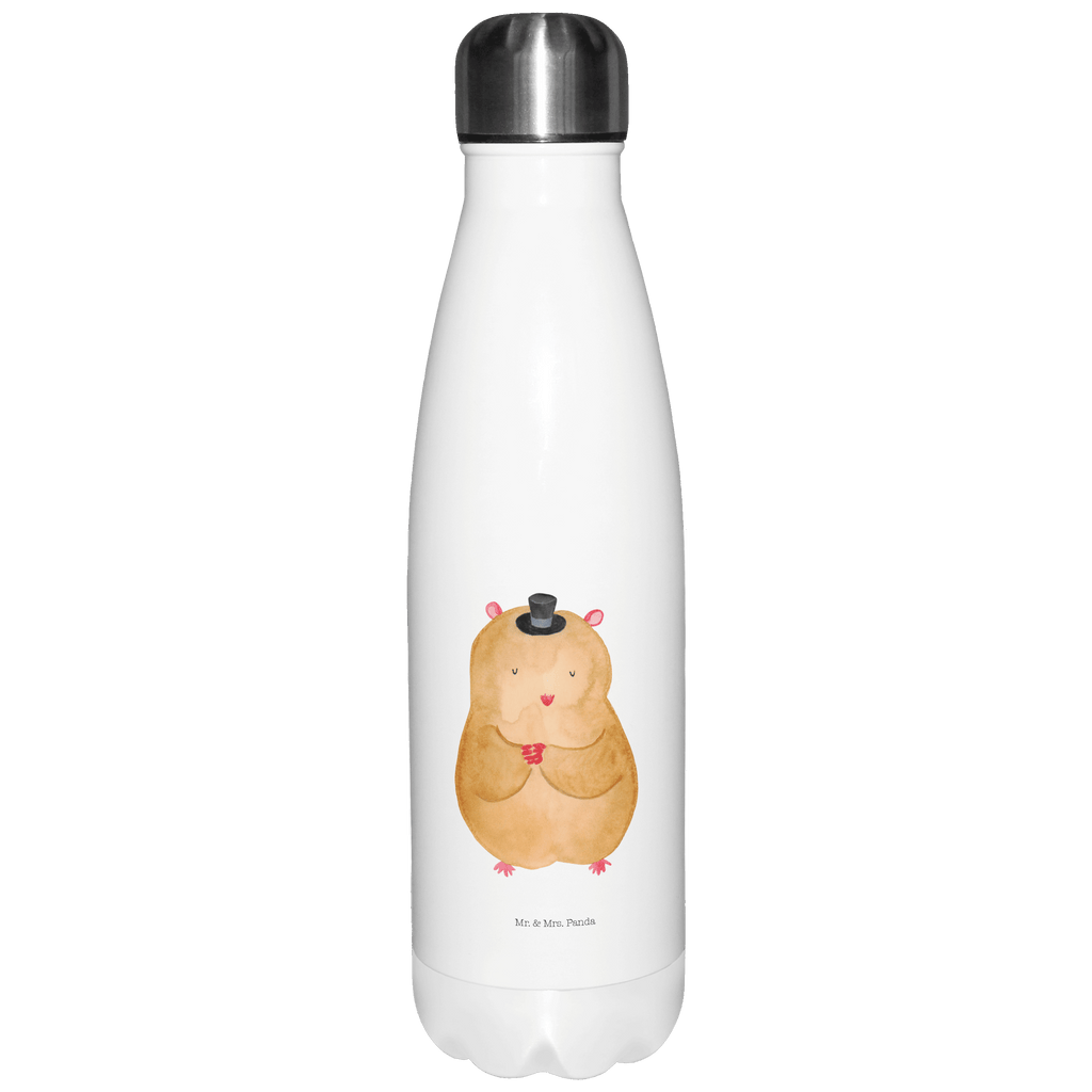 Thermosflasche Hamster mit Hut Isolierflasche, Thermoflasche, Trinkflasche, Thermos, Edelstahl, Tiermotive, Gute Laune, lustige Sprüche, Tiere, Hamster, Hut, Magier, Zylinder, Zwerghamster, Zauberer