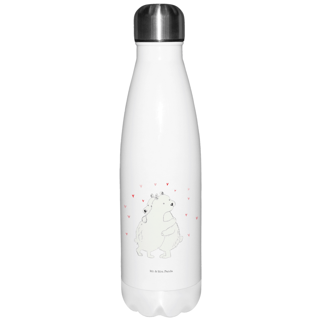 Thermosflasche Eisbär Umarmen Isolierflasche, Thermoflasche, Trinkflasche, Thermos, Edelstahl, Tiermotive, Gute Laune, lustige Sprüche, Tiere