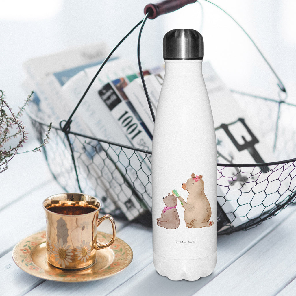 Thermosflasche Bär mit Kind Isolierflasche, Thermoflasche, Trinkflasche, Thermos, Edelstahl, Familie, Vatertag, Muttertag, Bruder, Schwester, Mama, Papa, Oma, Opa, Geschenk, Mutti, Mutter