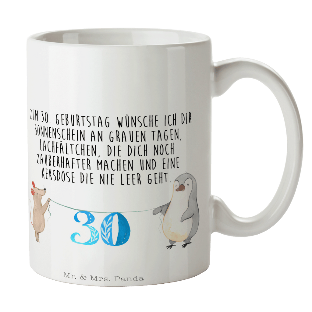 Tasse 30. Geburtstag Maus Pinguin Tasse, Kaffeetasse, Teetasse, Becher, Kaffeebecher, Teebecher, Keramiktasse, Porzellantasse, Büro Tasse, Geschenk Tasse, Tasse Sprüche, Tasse Motive, Kaffeetassen, Tasse bedrucken, Designer Tasse, Cappuccino Tassen, Schöne Teetassen, Geburtstag, Geburtstagsgeschenk, Geschenk, Party, Feiern, Torte, Kuchen