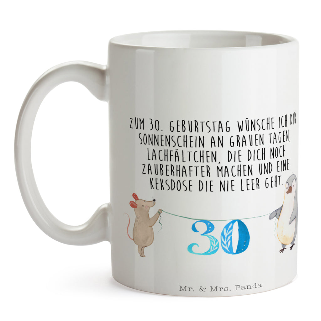 Tasse 30. Geburtstag Maus Pinguin Tasse, Kaffeetasse, Teetasse, Becher, Kaffeebecher, Teebecher, Keramiktasse, Porzellantasse, Büro Tasse, Geschenk Tasse, Tasse Sprüche, Tasse Motive, Kaffeetassen, Tasse bedrucken, Designer Tasse, Cappuccino Tassen, Schöne Teetassen, Geburtstag, Geburtstagsgeschenk, Geschenk, Party, Feiern, Torte, Kuchen