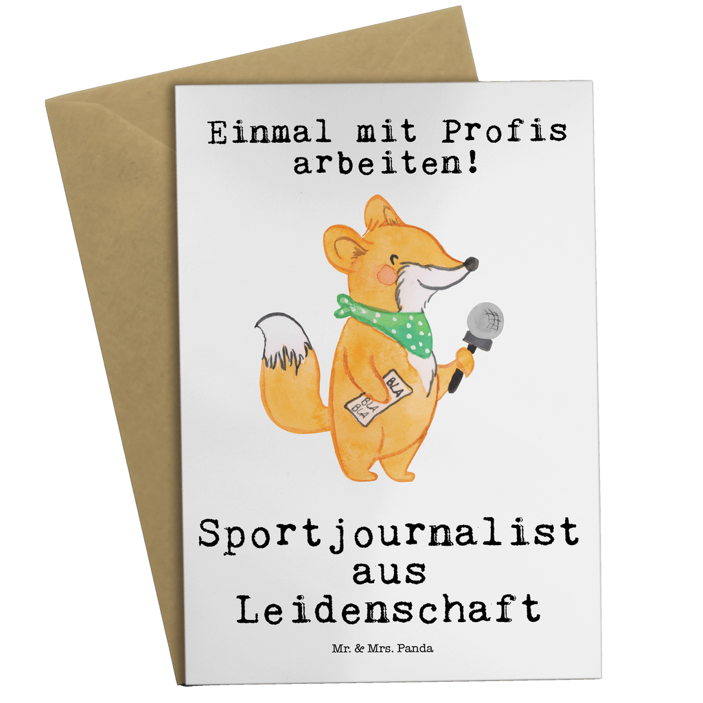 Grußkarte Sportjournalist aus Leidenschaft Grußkarte, Klappkarte, Einladungskarte, Glückwunschkarte, Hochzeitskarte, Geburtstagskarte, Karte, Ansichtskarten, Beruf, Ausbildung, Jubiläum, Abschied, Rente, Kollege, Kollegin, Geschenk, Schenken, Arbeitskollege, Mitarbeiter, Firma, Danke, Dankeschön, Sportjournalist, Journalist, Reporter, Redakteur, Pressebüro, Studium