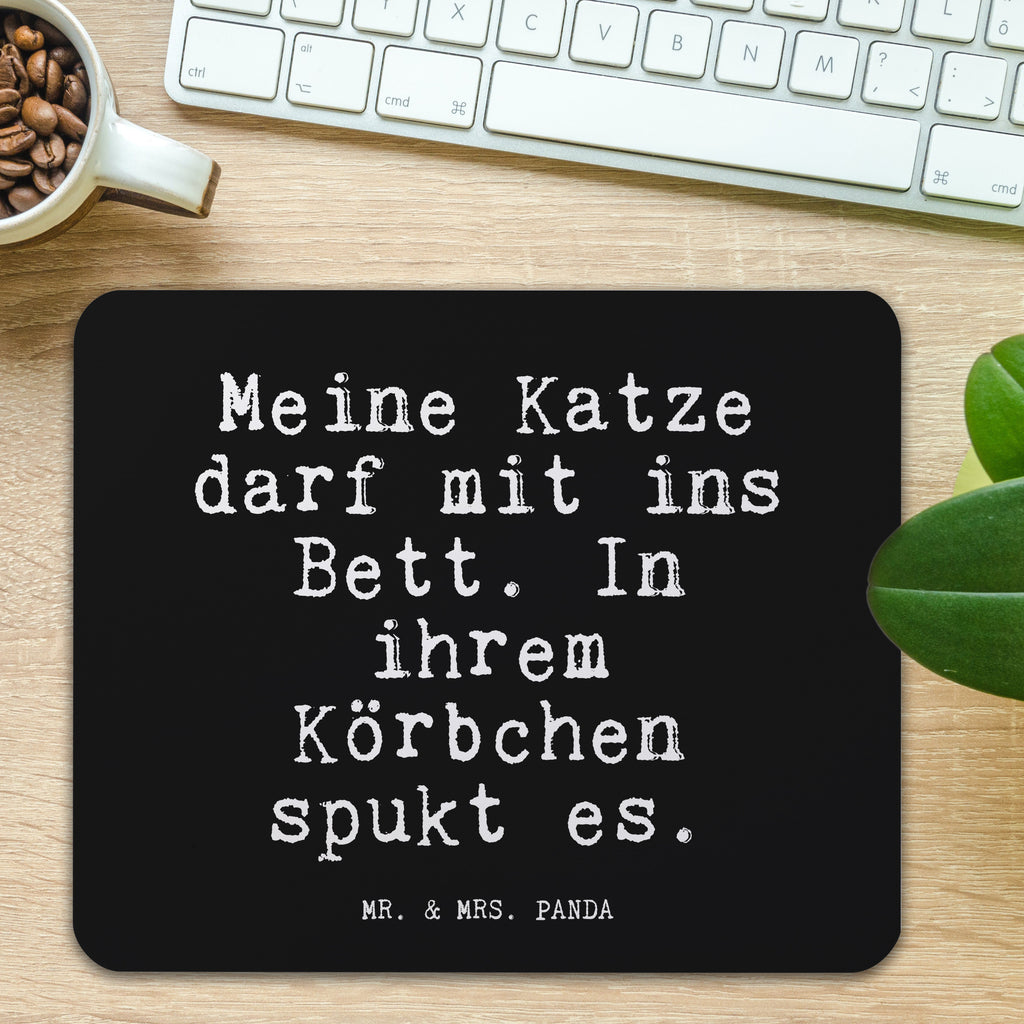 Mauspad Fun Talk Meine Katze darf mit ins Bett. In ihrem Körbchen spukt es. Mousepad, Computer zubehör, Büroausstattung, PC Zubehör, Arbeitszimmer, Mauspad, Einzigartiges Mauspad, Designer Mauspad, Mausunterlage, Mauspad Büro, Spruch, Sprüche, lustige Sprüche, Weisheiten, Zitate, Spruch Geschenke, Glizer Spruch Sprüche Weisheiten Zitate Lustig Weisheit Worte