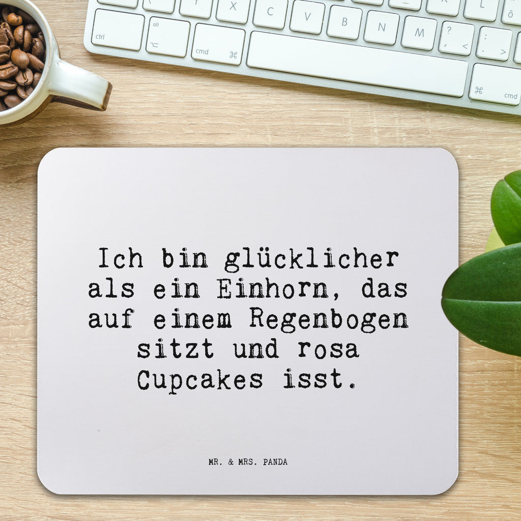 Mauspad Sprüche und Zitate Ich bin glücklicher als ein Einhorn, das auf einem Regenbogen sitzt und rosa Cupcakes isst. Mousepad, Computer zubehör, Büroausstattung, PC Zubehör, Arbeitszimmer, Mauspad, Einzigartiges Mauspad, Designer Mauspad, Mausunterlage, Mauspad Büro, Spruch, Sprüche, lustige Sprüche, Weisheiten, Zitate, Spruch Geschenke, Spruch Sprüche Weisheiten Zitate Lustig Weisheit Worte