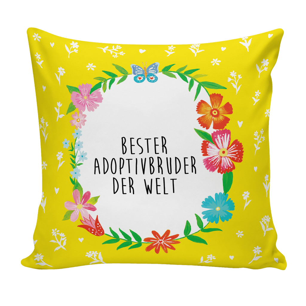 40x40 Kissen Design Frame Happy Girls Adoptivbruder Kissenhülle, Kopfkissen, Sofakissen, Dekokissen, Motivkissen, Geschenk