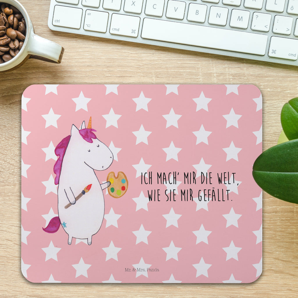 Mauspad Einhorn Künstler Mousepad, Computer zubehör, Büroausstattung, PC Zubehör, Arbeitszimmer, Mauspad, Einzigartiges Mauspad, Designer Mauspad, Mausunterlage, Mauspad Büro, Einhorn, Einhörner, Einhorn Deko, Pegasus, Unicorn, Englisch, Künstler, Artist, Malen, Zeichnen, Welt, Farbe, Stift, Pinsel, Geschenk, Maler