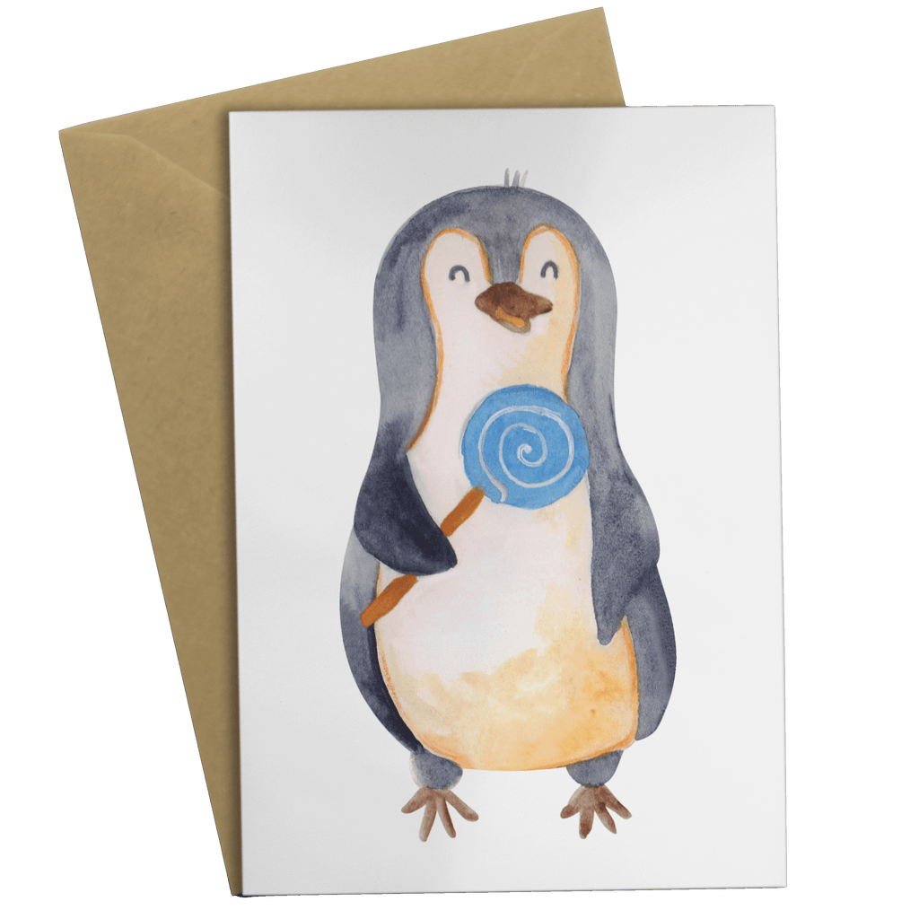 Grußkarte Pinguin Lolli Grußkarte, Klappkarte, Einladungskarte, Glückwunschkarte, Hochzeitskarte, Geburtstagskarte, Karte, Ansichtskarten, Pinguin, Pinguine, Lolli, Süßigkeiten, Blödsinn, Spruch, Rebell, Gauner, Ganove, Rabauke