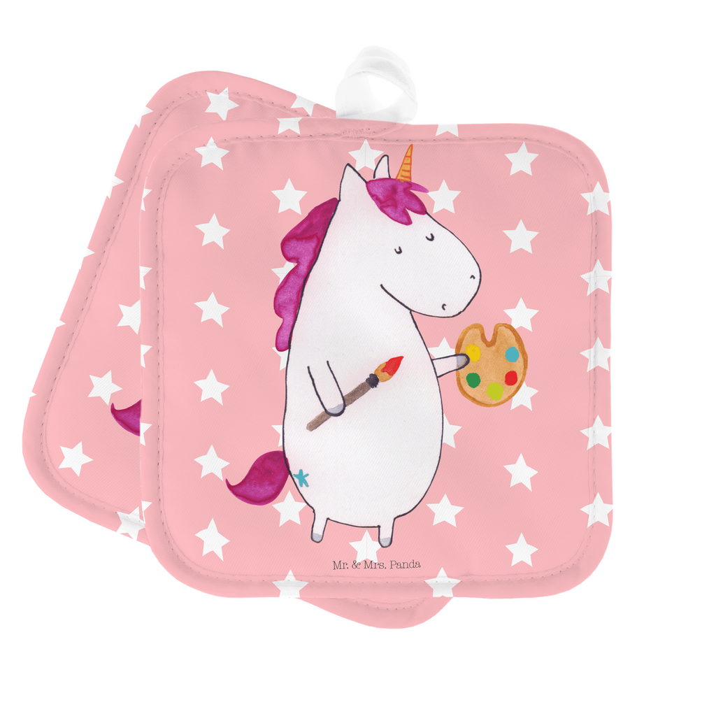 2er Set Topflappen  Einhorn Künstler Topflappen, Topfuntersetzer, Ofenhandschuh, Topflappen Set, Topflappen lustig, Topflappen mit Spruch, Einhorn, Einhörner, Einhorn Deko, Pegasus, Unicorn, Englisch, Künstler, Artist, Malen, Zeichnen, Welt, Farbe, Stift, Pinsel, Geschenk, Maler