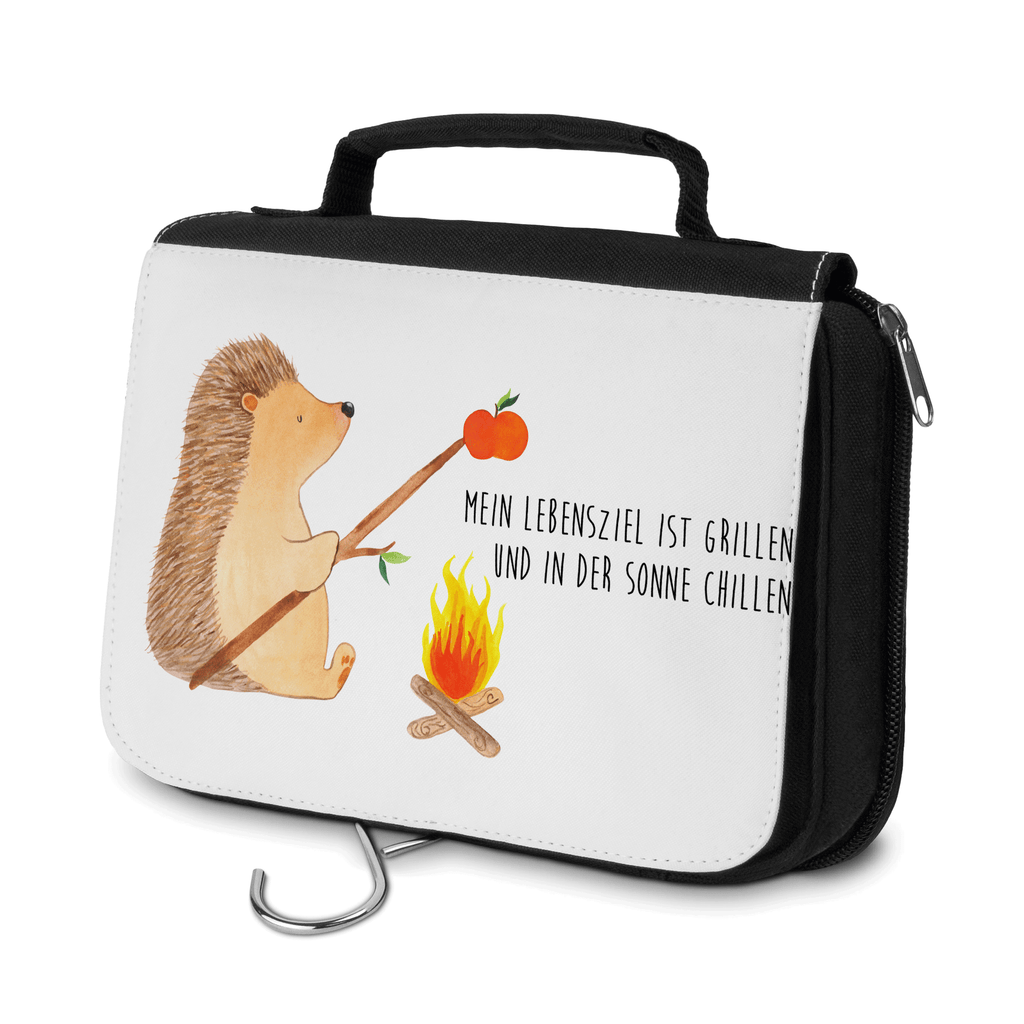 Kulturbeutel Igel grillt Kulturbeutel, Zum Aufhängen, Waschtasche, Kosmetiktasche, Damen, Herren, Aufbewahrungstasche, Schminktasche, Kosmetikbeutel, Organizer, Kulturtasche, Schminkutensil, Tiermotive, Gute Laune, lustige Sprüche, Tiere, Igel, Grillen, Ziele, Motivation, arbeitslos, Sinn des Lebens, Spruch