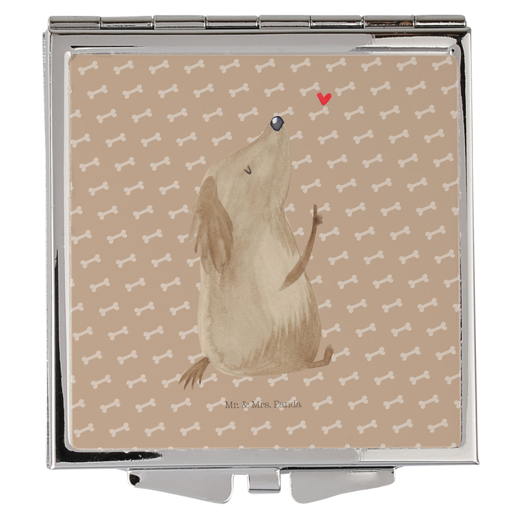 Handtaschenspiegel quadratisch Hund Liebe Spiegel, Handtasche, Quadrat, silber, schminken, Schminkspiegel, Hund, Hundemotiv, Haustier, Hunderasse, Tierliebhaber, Hundebesitzer, Sprüche, Liebe, Hundeglück, Hundeliebe, Hunde, Frauchen