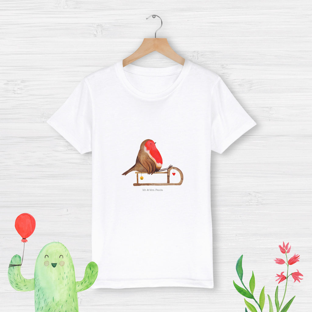 Kinder T-Shirt Rotkehlchen Schlitten