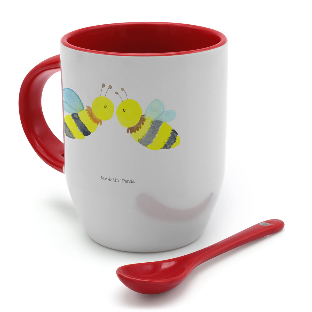 Tasse mit Löffel Biene Liebe Tasse, Kaffeetasse, Tassen, Tasse mit Spruch, Kaffeebecher, Tasse mit Löffel, Biene, Wespe, Hummel