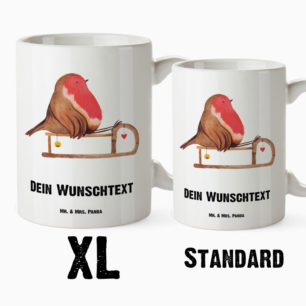 Personalisierte XL Tasse Rotkehlchen Schlitten Weihnachten, Schlitten, Vogel Personalisierte XL Tasse, Personalisierte Große Tasse, Personalisierte Grosse Kaffeetasse, PErsonalisierter XL Becher, XL Teetasse mit Namen, XL  Becher mit Namen, spülmaschinenfest, Jumbo Tasse, Groß, Personalisiert, XL Tasse mit Namen, XL Namenstasse, Jumbo Namenstasse  Winter, Weihnachten, Weihnachtsdeko, Nikolaus, Advent, Heiligabend, Wintermotiv