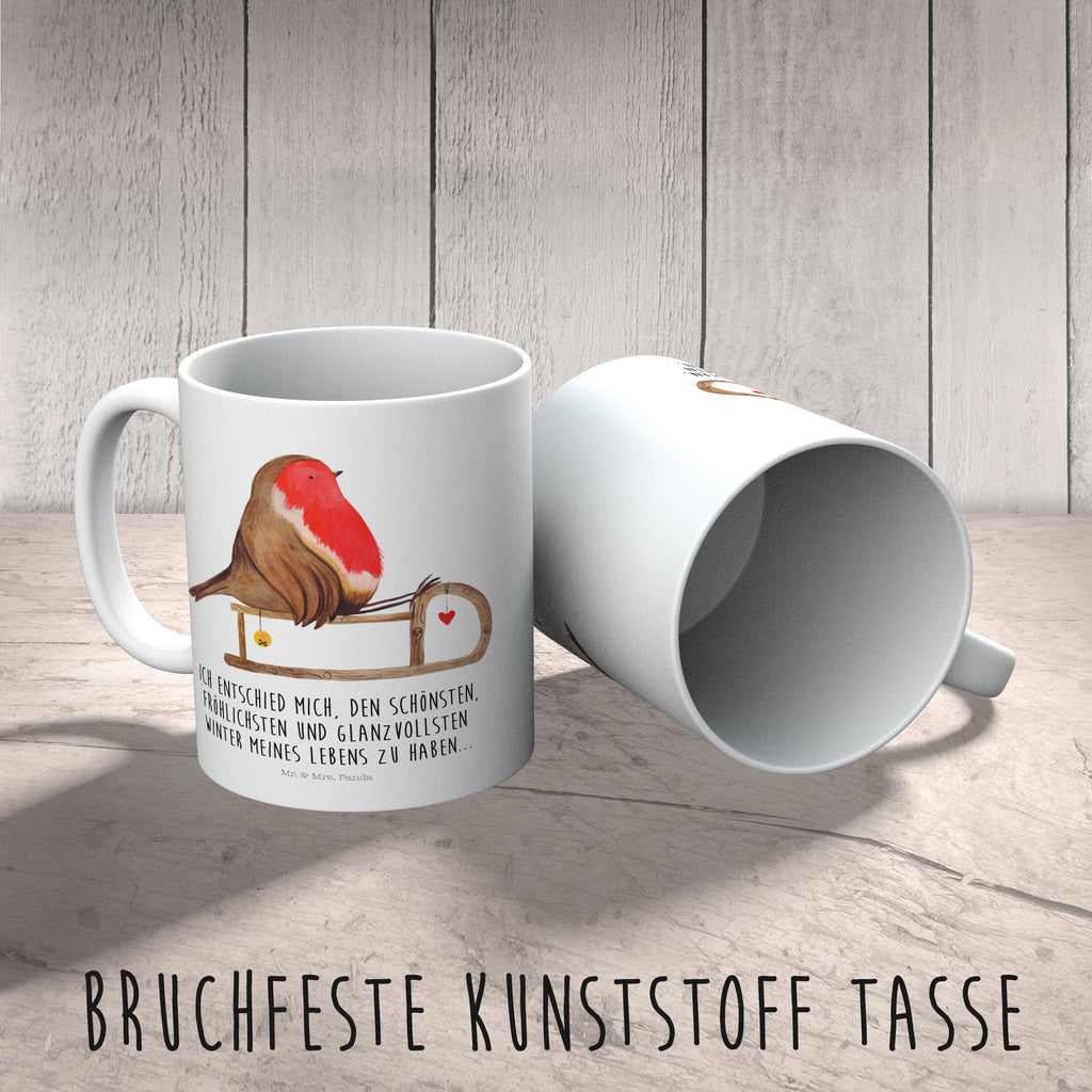 Kindertasse Rotkehlchen Schlitten