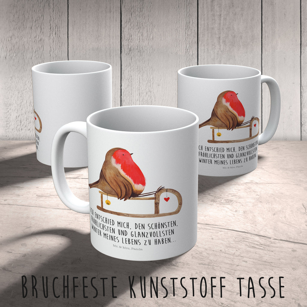 Kindertasse Rotkehlchen Schlitten