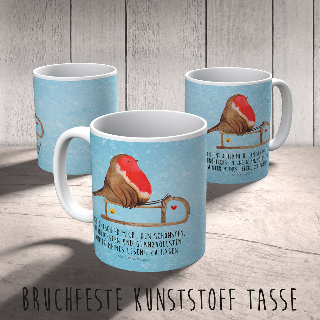 Kindertasse Rotkehlchen Schlitten