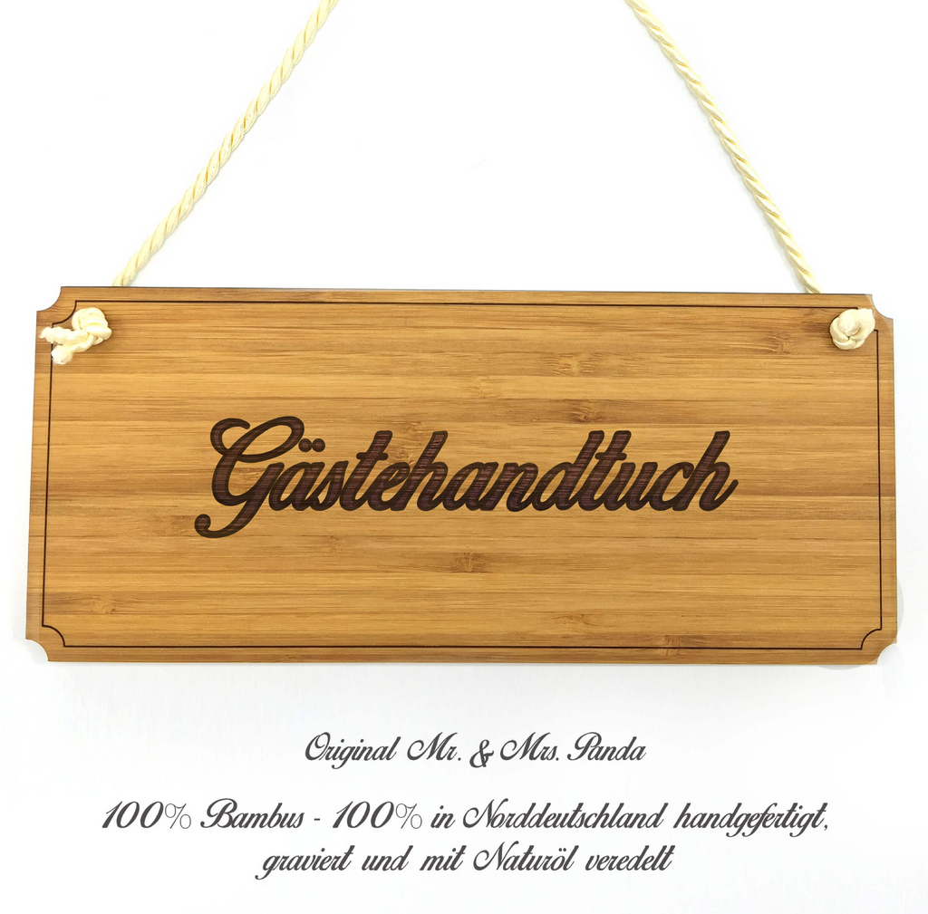 Türschild  "Gästehandtuch" aus Bambus Landhaus, Shabby, graviert Dekoschild, Schild, Wanddeko, Werbeschild, Holzschild, Reklameschild, Türschild, Küchenschild, Wandschild, Holztafel, Motivschild, Spruchschild  