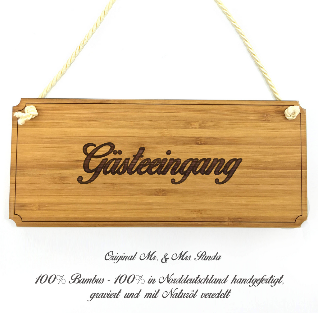 Türschild  "Gästeeingang" aus Bambus Landhaus, Shabby, graviert Dekoschild, Schild, Wanddeko, Werbeschild, Holzschild, Reklameschild, Türschild, Küchenschild, Wandschild, Holztafel, Motivschild, Spruchschild  